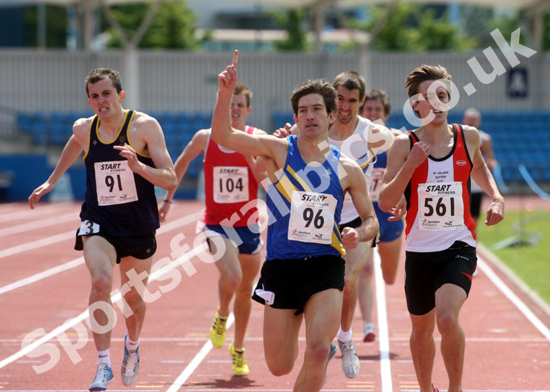 Nick Hooker (Leeds City AC) wins the senior 1500 metres, Northern Championships, Sport City, Manchester